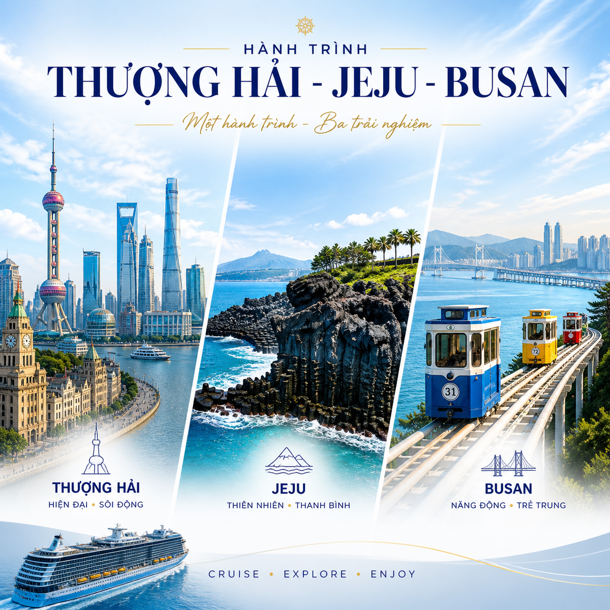 Du lịch hè 2026 - Du thuyền Trung Quốc, Hàn Quốc
